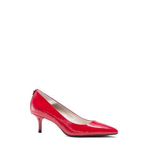 michael kors shoes red heels|Michael Kors kitten heel shoes.